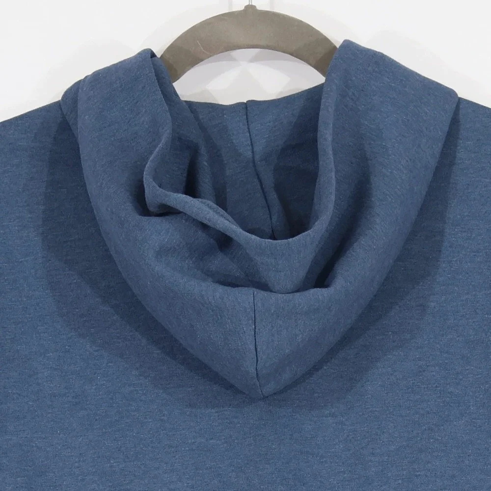 Polo Ralph Lauren Double Knitt Hoodie Mens L Blue Full-Zip Heathered $150 NWT